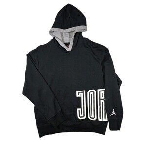 Air Jordan Jumpman Fleece Pullover Hoodie Black White Mens Large New